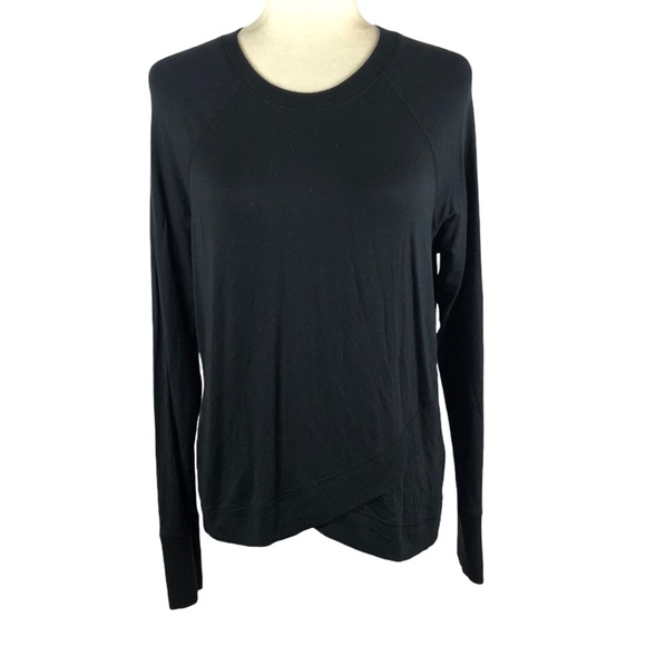 Athleta Black Criss Cross Tulip Hem Sweater - Picture 2 of 9